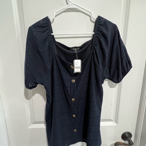 Navy Button Up Top - Picture 2 of 2